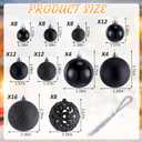 Yunsailing 100 Pcs Christmas Ball Ornaments Decorative Hanging Baubles Set Xmas Balls Seasonal Decorative Pendants for Christmas Tree Party Decorations(Black)