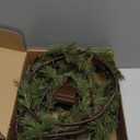 Brightown Pre-lit Christmas Garland with Lights, 6 Feet 20 LED Lighted Green Pine Leaves Garland Decorated, Battery Operated, Indoor & Outdoor Christmas Lights for Mantle Fireplace Stairs Wall Door