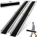 6FT Portable Wheelchair Ramp, 72"L x 7.2"W Aluminum Ramps for Wheelchairs for Home, 1200LBS Capacity Telescopic Non-Skid Threshold Handicap Wheel Chair Ramp for Doorways, Stairs, Steps, 2 Pack (6FT Using Height 6-18 inch)