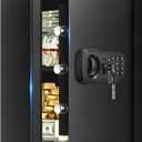 3.4 Cub Large Safes for Home, Digital Security Home Safe Box Fireproof Waterproof with Programmable Keypad, Spare Keys and Alarm System, Anti-Theft Fireproof Document Box Money Safe for Valuables