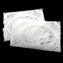 TAODAN 2PCS 12x16inch Round Vintage Lace Placemats Crochet Doilies Table Placemat Handmade White Embroidered Lace Table Mat Farmhouse Placemat Suitable for Coasters and Vase Mat