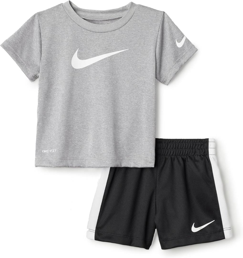 Nike Baby Dri-FIT Swoosh Tee and Shorts 2-Piece Set (Black)