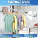 ZOFGENOW Clothes Drying Rack Wall Mounted Foldable, Retractable & Collapsible(Tri-Fold) Space-Saving Laundry Drying Rack for Indoor & Outdoor Use - Laundry Rooms, Bathroom & Balconies (White)