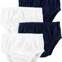 Simple Joys by Carter's Baby Girls' 4-Pack Diaper Covers (Newborn, Navy/White)