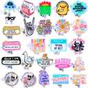 YJ PREMIUMS 24PC Funny Cute Badge Reel Bulk Clip Holder Retractable Fun Cool ID Badges Reels Pack for Nurse Week Nurses Nursing Office Student Work Healthcare Medical Sarcastic Gifts Supplies