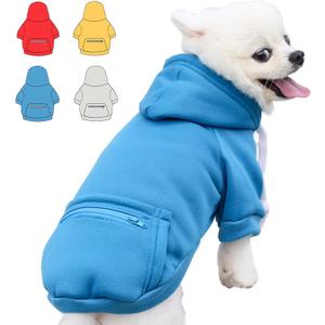 Dog Hoodie for Small Medium Large Dogs,Fleece Hoodie for Dogs with Zipper Pocket,Fall Winter Dog Sweatshirts Hoodie for All Sized Dogs(5XL,Blue)