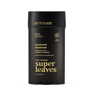 ATTITUDE AluminumFree Deodorant for Men, 95% Natural Origin Ingredients, EWG Verified, Plant Based Odor Control, With Baking Soda, Patchouli & Bourbon, 2.64 Oz