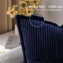 MIULEE Decorative Lumbar Throw Pillow Covers 12x20 Inch Navy Blue 2 Pack