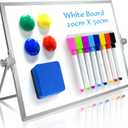 OWill Dry Erase White Board, 8 X 12 Small Whiteboard with Stand, Mini Whiteboard A4 Magnetic Desktop Board & Portable Double-Sided White Board Easel Drawing in School & Home