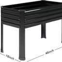 Vengarus Galvanized Raised Garden Bed Outdoor with Legs,481830in Metal Elevated Raised Planter Box for Backyard, Patio, Balcony, 300lb Capacity,Black(2PCS)