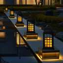 Solar Candles Outdoor, 6Pcs IP65 Waterproof, Rechargeable Candles for Lantern, Auto On/Off Flickering Glow Dusk to Dawn, Replaceable Battery, Outdoor Solar Lights Holiday Decor for Garden