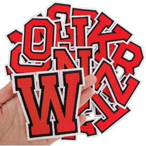 Letter Iron on Patches, Iron on Letters(A-Z) for Fabric, Full Embroidery Letters for Clothing, Hats, Dress, Jeans, T-Shirts, Backpacks, Etc(Red)
