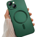 ankofave Magnetic Case for iPhone 15 Plus Phone Case for Women, Cute Matte Luxury Soft Metallic Luster Design with Camera Lens Protector, Compatible with Magsafe Case for iPhone 15 Plus 6.7"-Green