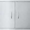 JIE JIN 35" W X 24" H Outdoor Kitchen Doors Double Doors 1.2mm Thickness 304 Brushed Stainless Steel BBQ Access Door BBQ Island Doors Outdoor Kitchen Accessories Door for Outdoor Kitchen BBQ Island
