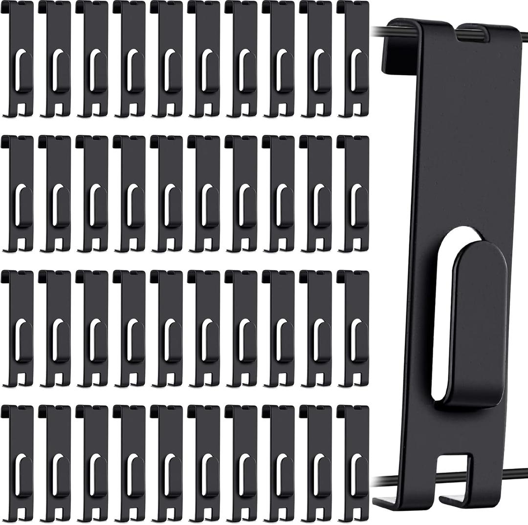 Chumia 50 Pieces Gridwall Hooks Hangers Notch Display Hooks Utility Gridwall Hanging Hooks Accessories for Picture Photo Frame Painting Artworks Panel Office Home Grid Panel (Black)
