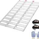 Aluminum Tri-Fold Ramp with Treads, Ramps for Pickup Trucks, 1500 LBS ATV Ramp with Load Straps, Folding Ramps for Motorcycles, Atvs/Utvs, Trailer, Tractor,Lawnmowers, Snow Blower,76 in x50