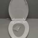 Elongated Toilet Seat Slow Close, Quiet Toilet Seat Cover with Never Loosen Durable Toilet Seat Lid Easy to Install & Clean, Polypropylene (PP), White (Elongated 18.5")