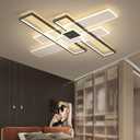 Modern Ceiling Light for Living Room Large Geometric Modern Led Ceiling Light Fixture Dimmable with Remote Controller Flush Mount Led Light Fixture, X-large,l41xw40in