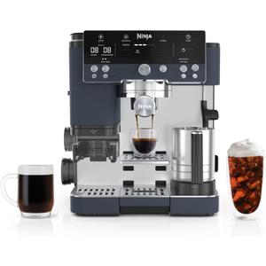 Ninja Luxe Café Premier 3-in-1 Espresso Machine, Drip Coffee, & Rapid Cold Brew | Built-in Coffee Grinder, Hands-Free Milk Frother, Assisted Tamper for Cappuccinos & Lattes | Cyberspace | ES601CY
