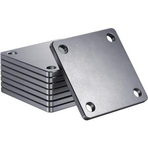 8 Pcs 3"x3" Q235 Carbon Steel Square Plates, 0.2" Thick with 4 Pre-Drilled 0.43" Holes, Heavy Duty Metal Base Plates for Structural Support, DIY & Industrial Applications