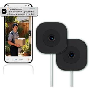 2K Window Camera, 2.4G WiFi, Window Security Camera for Home, Full Color Night Vision, AI Person/Vehicle/Pet Detection, 911 Emergency, US Based Cloud, 24/7 Recording, Easy & Quick Install