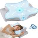 Neck Pillow Cervical Memory Foam Pillows for Pain Relief Sleeping, Contour Pillow for Shoulder Pain, Ergonomic Orthopedic Bed Pillow for Side, Back & Stomach Sleepers with Breathable Pillowcase