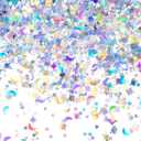 60 G/ 2.1 oz Holographic Star and Moon Glitter Confetti Sequin Galaxy Iridescent Table Metallic Glitter Foil Confetti Sequin Star Moon Scatter for Wedding Festival Party DIY(10 mm, 6 mm,Silver) (10 mm, 6 mm, Silver)