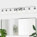 52inch Brushed Nickel Vanity Light Fixtures, 8 Light Brushed Nickel Bathroom Vanity Lights Over Mirror, Matte Nickel Modern Bathroom Wall Lighting for Mirror Bedroom,Living Room