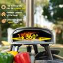 Outdoor Pizza Oven aidpiza 12" Wood Pellet Pizza Ovens With Rotatable Round Pizza Stone Portable Wood Fired with Built-in Thermometer Pizza Stove for Outside Backyard Camping Picnics, 14.3 Inches X 21.7 Inches X 25.4 Inches