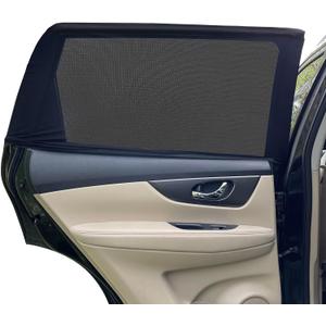 Car Window Shades for Baby - 2 Pack Sun Shade Blocker, Breathable Mesh Rear Side Window Shade Sunshade for SUV, UV Protection for Baby Family Pet, Mosquito Bug Net Window Screens for Camping