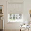 2 x Linen Cordless Roller Shades Light Filtering Window Blinds 47" W x 72" H Linen Fabric Roller Blinds with Valance, Sheer Shades for Home Office Bedroom Door Bathroom, Free-Stop System, Beige Oatmeal