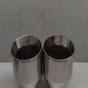 LCGP 2.5" inlet Universal Diesel Exhaust Tip 4" Outlet 09" Long Tail Tip, Polished & Double Wall Angle Cut, 304 Stainless Steel, 2-Pack