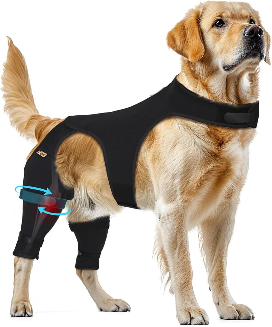 Supet Dog Rear Leg Sleeve to Stop Licking, Soft Breathable Back Leg Recovery Cover for TPLO CCL Surgery, Belly Opening for Male and Female Dogs, Cone Alternative XL