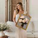 TWING 11x14 Picture Frame,Display Pictures 8x10 with Mat or 11x14 Without Mat,Ornate Picture Frames for Wall Mounting or Table Display,Rustic Gold,1 Pack