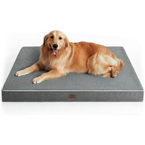 Extra Large Dog Bed, Large Sized Orthopedic XL Dog Crate Bed,Washable & Waterproof Cover Big Plush Pet Bed Mat, Egg Crate Foam Beds