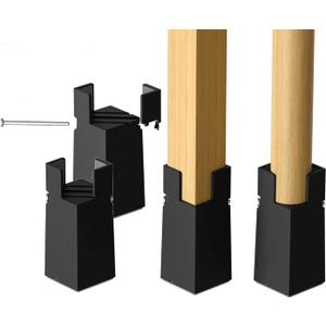Sephyroth Adjustable Bed Risers Furniture Risers 4Pack with Screw Clamp.Table Desk Chair Risers.Bed Risers 4Inch Fit Furniture's Square/Round Leg Diameter from 0.8''1.6'' (4Inch Black)