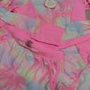 Girls Rash Guard Swimsuit 2 Piece Long Sleeve One Piece Bathing Suits with Swim Shorts Kids UPF 50+ Swimwear Sets  (Pink, M)