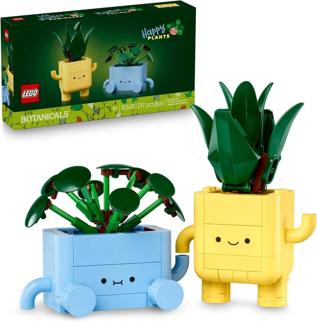LEGO Botanicals Happy Plants Building Toy for Kids, Girls, and Boys 9+ - Playroom Decor for Desk or Shelf - Birthday Gift Idea for Young Gardeners - Artificial Indoor Plant for Play & Display - 10349