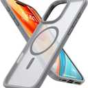 TORRAS for iPhone 16 Pro Case Translucent Matte Back/Natural Titanium Gray Edge | Compatible with MagSafe, Military Grade Drop Protection, Stronger Magnetic, Shockproof Airbag, Color Button, Slim