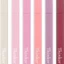 2 x thinkor Bible Highlighters with Soft Chisel Tip, 6 Pack Assorted Colors Pens No Bleed, Quick Dry, Cute Aesthetic Markers, Bible Study Journaling Supplies and Accessories (Pink)