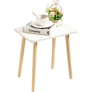 FORAOFUR Side Table, Small End Table Accent Table Living Room Bedroom Balcony Office, Modern Side Table Bedside Table Home Decor, Small Table for Small Spaces, Small Coffee Table, Easy Assembly (White)