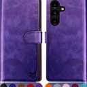 3 x SUANPOT for Samsung Galaxy S24 Plus/S24+ Wallet case with RFID Blocking Credit Card Holder,Flip Book PU Leather Protective Cover Women Men for Samsung S24Plus Phone case Purple