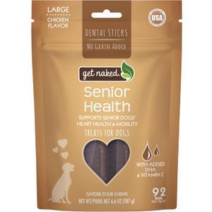 Get Naked Dental Sticks Grain-Free Chicken Flavor Dog Treats, Senior Health Large 6.6-oz Bag (EXP 09/06/27)