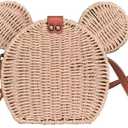 EXIGENT Kawaii Rattan Straw Shoulder Crossbody Bag Purse Cute Women's Handbag