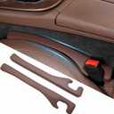 2 Pack Car Seat Gap Filler, No Drop Seat Guard, No More Lost Items, Prevents Drops & ClutterUniversal Fit Seat Gap Plug for Cars, SUVs & Trucks (Brown 2Pcs)
