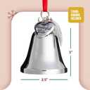 Klikel Christmas Bell - Silver Ornament with Angel Wing and Heart Charms - Its A Wonderful Life Bell for Christmas Tree