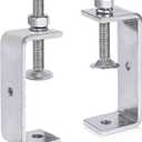 100MM C Clamps Stainless Steel Tiger Clamp Large 304 Stainless Steel C-Clamps Metal Tiger Clamp G Clamps with Stable Wide Jaw Opening for Assembly, Fastening, Gluing and Welding, 2 PCS (100mm-silver)