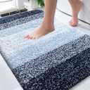 OLANLY Bathroom Rugs Mat 34x21, Extra Soft Absorbent Microfiber Bath Rugs | Navy Blue, Non-Slip Quick-Drying Rubber Backing, Washable Plush Bath Mat for Floor, Tub and Shower, Home Decor Accessories