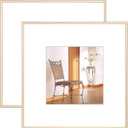 10x10 Picture Frame, Set of 2, Brass Matte Thin Modern Metal, Square Frame for Desktop and Wall Mounting, Aluminum Floating Photo Frame, Fit 6x6 with Mat or 10 x 10 without Mat (Bronze)