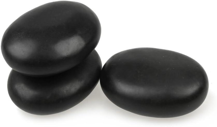 3 Pcs Large Hot Massage Stones Set Natural Basalt Warm Rocks Kit for Home Spa Massager